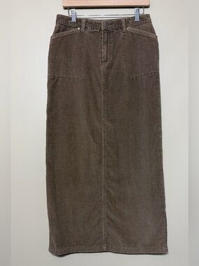 Y2K Reitmans Brown Corduroy Cotton Maxi Skirt